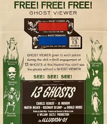 13 Ghosts Original U.S. single sided Ghost Viewer theatrical onesheet for William Castle’s cult supernatural horror film 13 Ghosts (1960), one of the legendary showman’s...