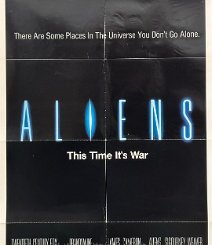 Aliens Formerly folded single-sided onesheet, stored rolled. C6/C7 due to the wrinkling and foldwear. $45.00