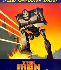 The Iron Giant Rolled double-sided onesheet. A stunning poster when displayed in a lightbox. C9 $95.00