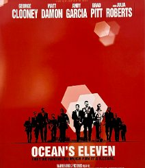 Ocean's Eleven Rolled double-sided onesheet. Steven Soderbergh's heist masterpiece. C9/C10 $20.00