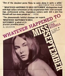 Whatever Happened to Miss September 1973 U.S. onesheet. Whatever Happened to Miss September? is an early feature from the period when adult films were moving away from anonymous loops and short...