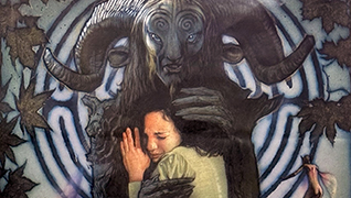 Pan's Labyrinth poster image depicting faun cradling Ofelia